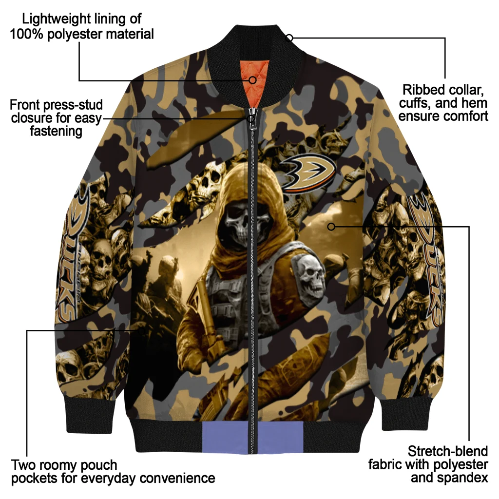 customized anaheim ducks skull horde gold bomber jacket new arrival customized anaheim ducks skull horde gold bomber jacket new arrival
