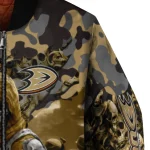 customized anaheim ducks skull horde gold bomber jacket best selling