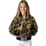 customized anaheim ducks skull horde gold bomber jacket best selling