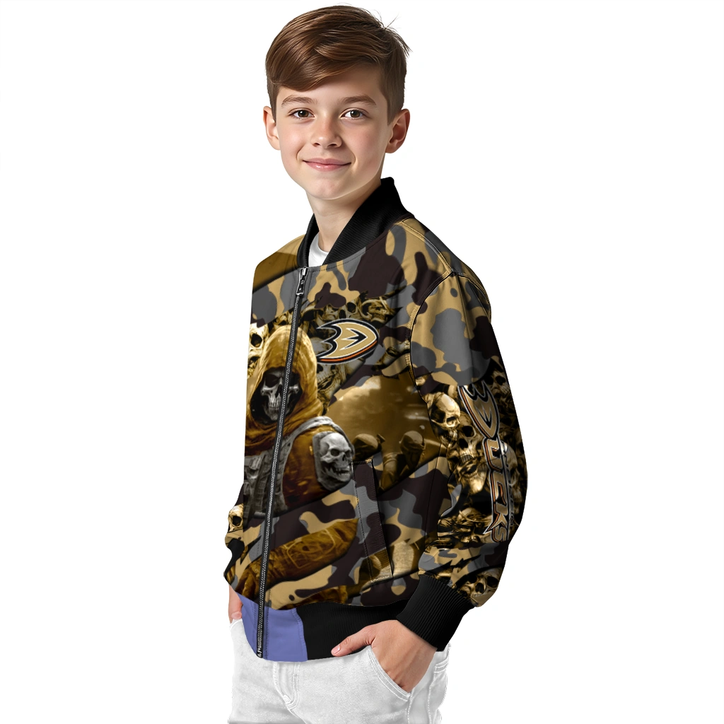 customized anaheim ducks skull horde gold bomber jacket trendy customized anaheim ducks skull horde gold bomber jacket trendy