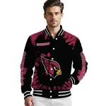 customized arizona cardinals burst splatter red varsity jacket best selling