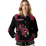 customized arizona cardinals burst splatter red varsity jacket best selling