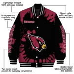 customized arizona cardinals burst splatter red varsity jacket best selling