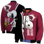 customized arizona cardinals snoopy head red bomber jacket best selling