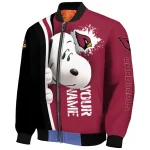 customized arizona cardinals snoopy head red bomber jacket best selling