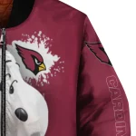 customized arizona cardinals snoopy head red bomber jacket best selling