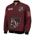 customized arizona coyotes claw rip red bomber jacket best selling