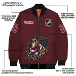 customized arizona coyotes claw rip red bomber jacket best selling
