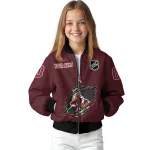 customized arizona coyotes claw rip red bomber jacket best selling