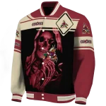 customized arizona coyotes reaper hands red black varsity jacket best selling