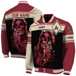 customized arizona coyotes reaper hands red black varsity jacket best selling