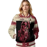 customized arizona coyotes reaper hands red black varsity jacket best selling