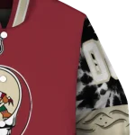 customized arizona coyotes skull stripe red black varsity jacket best selling