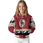 customized arizona coyotes skull stripe red black varsity jacket best selling