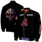 customized arizona diamondbacks american flag skull black bomber jacket best selling