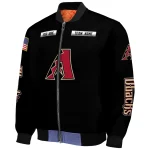 customized arizona diamondbacks american flag skull black bomber jacket best selling