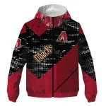 customized arizona diamondbacks arrow matrix red black windbreaker jacket best selling
