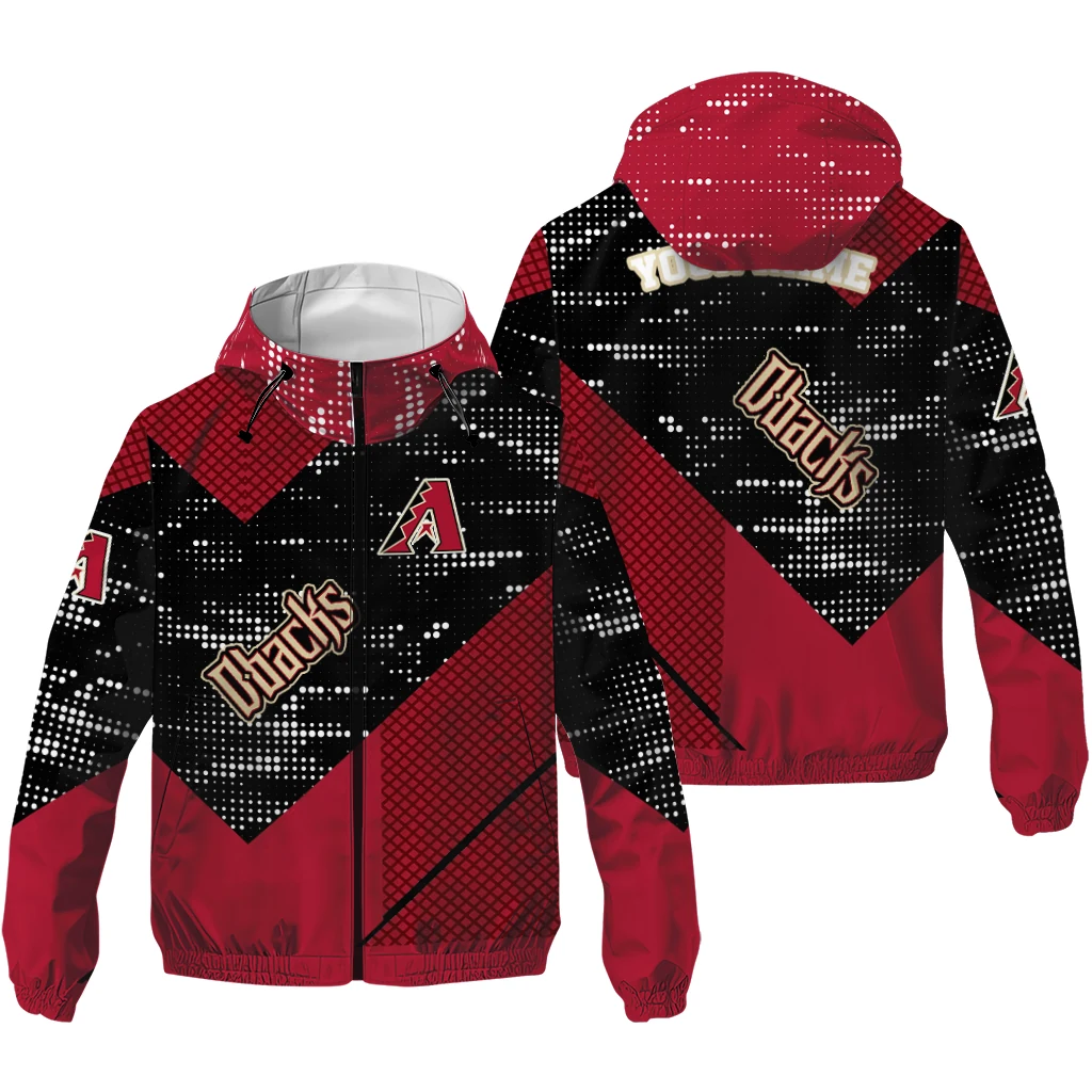 customized arizona diamondbacks arrow matrix red black windbreaker jacket high quality customized arizona diamondbacks arrow matrix red black windbreaker jacket high quality