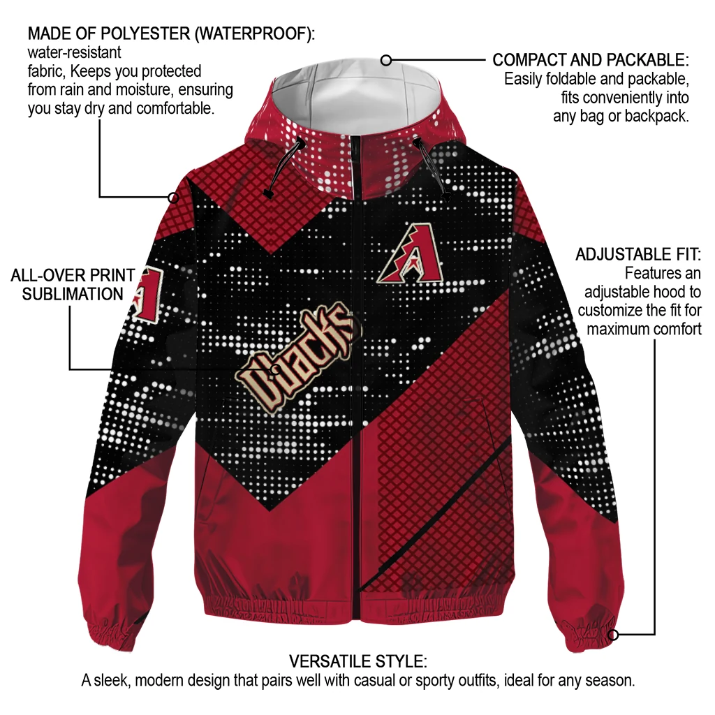 customized arizona diamondbacks arrow matrix red black windbreaker jacket new arrival customized arizona diamondbacks arrow matrix red black windbreaker jacket new arrival