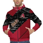 customized arizona diamondbacks arrow matrix red black windbreaker jacket best selling