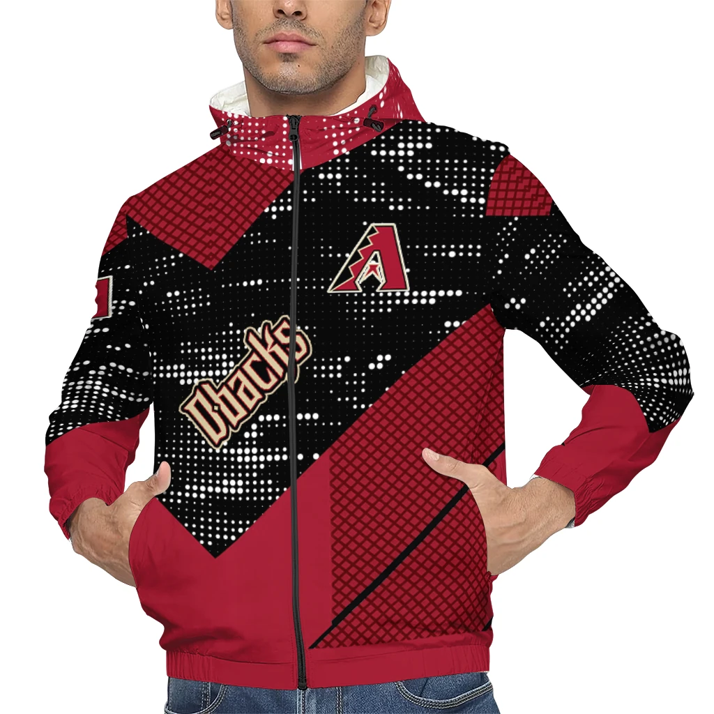 customized arizona diamondbacks arrow matrix red black windbreaker jacket top rated customized arizona diamondbacks arrow matrix red black windbreaker jacket top rated