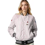 customized arizona diamondbacks athlete pinstripes white varsity jacket best selling