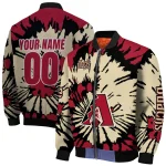 customized arizona diamondbacks burst splatter red bomber jacket best selling