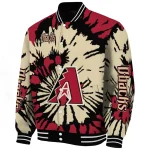 customized arizona diamondbacks burst splatter red varsity jacket best selling