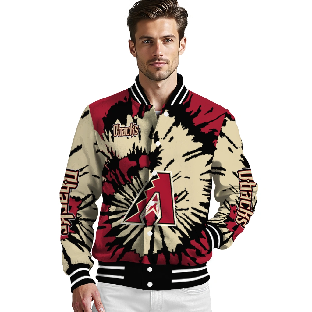 customized arizona diamondbacks burst splatter red varsity jacket high quality customized arizona diamondbacks burst splatter red varsity jacket high quality