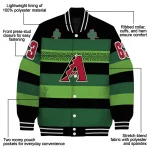 customized arizona diamondbacks clover green lines green black varsity jacket best selling