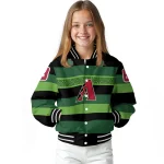 customized arizona diamondbacks clover green lines green black varsity jacket best selling