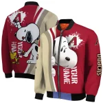 customized arizona diamondbacks snoopy head red bomber jacket best selling