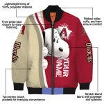customized arizona diamondbacks snoopy head red bomber jacket best selling