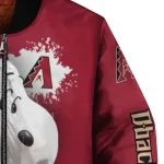 customized arizona diamondbacks snoopy head red bomber jacket best selling