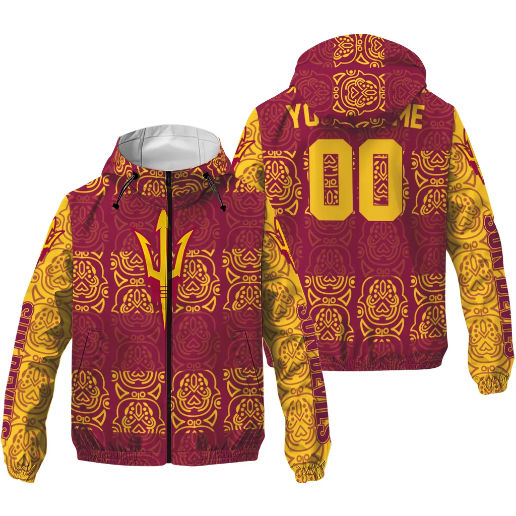 customized arizona state sun devils cat eyes maroon windbreaker jacket high quality customized arizona state sun devils cat eyes maroon windbreaker jacket high quality