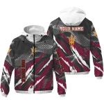 customized arizona state sun devils claw mesh maroon gray windbreaker jacket best selling