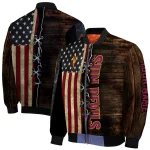 customized arizona state sun devils flag wood brown bomber jacket best selling
