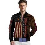 customized arizona state sun devils flag wood brown bomber jacket best selling