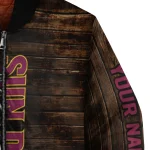 customized arizona state sun devils flag wood brown bomber jacket best selling
