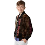 customized arizona state sun devils flag wood brown bomber jacket best selling