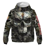 customized arizona state sun devils skull camo camouflage windbreaker jacket best selling