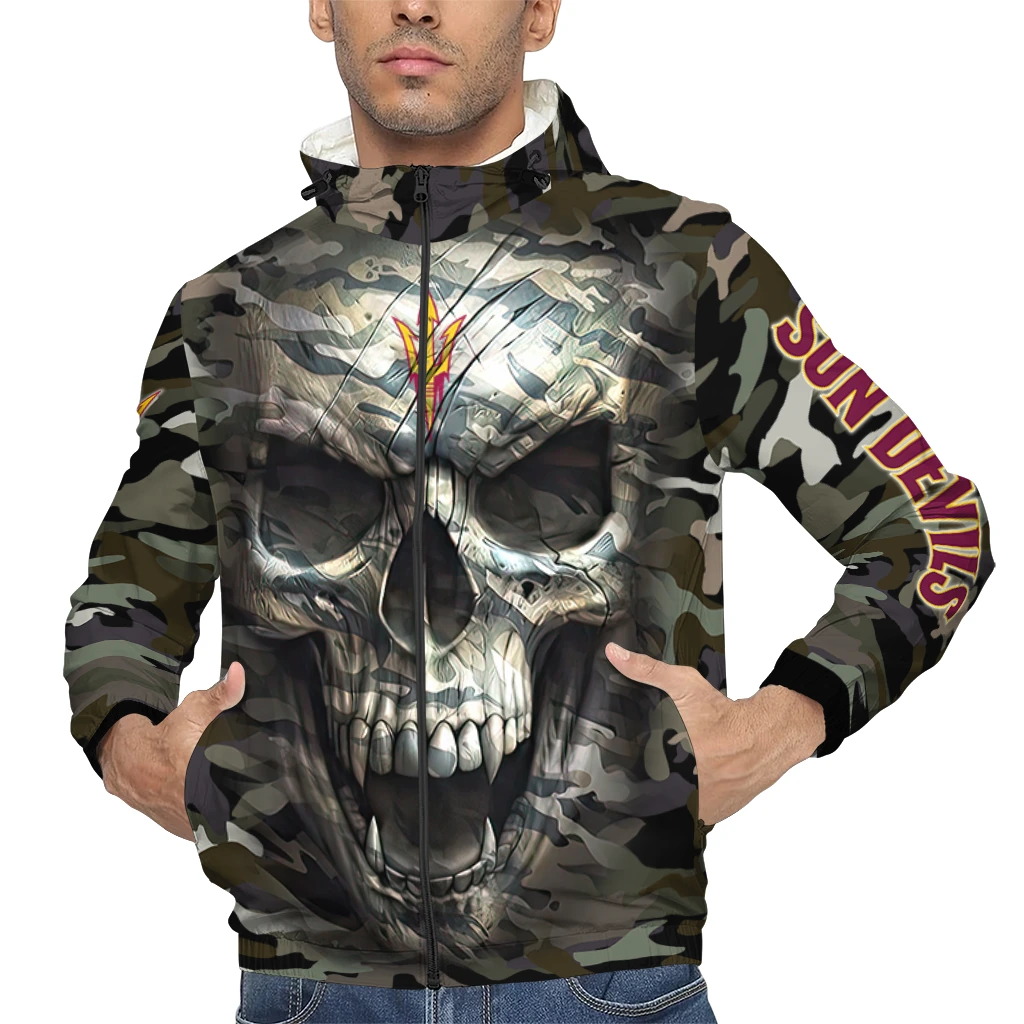 customized arizona state sun devils skull camo camouflage windbreaker jacket top rated customized arizona state sun devils skull camo camouflage windbreaker jacket top rated