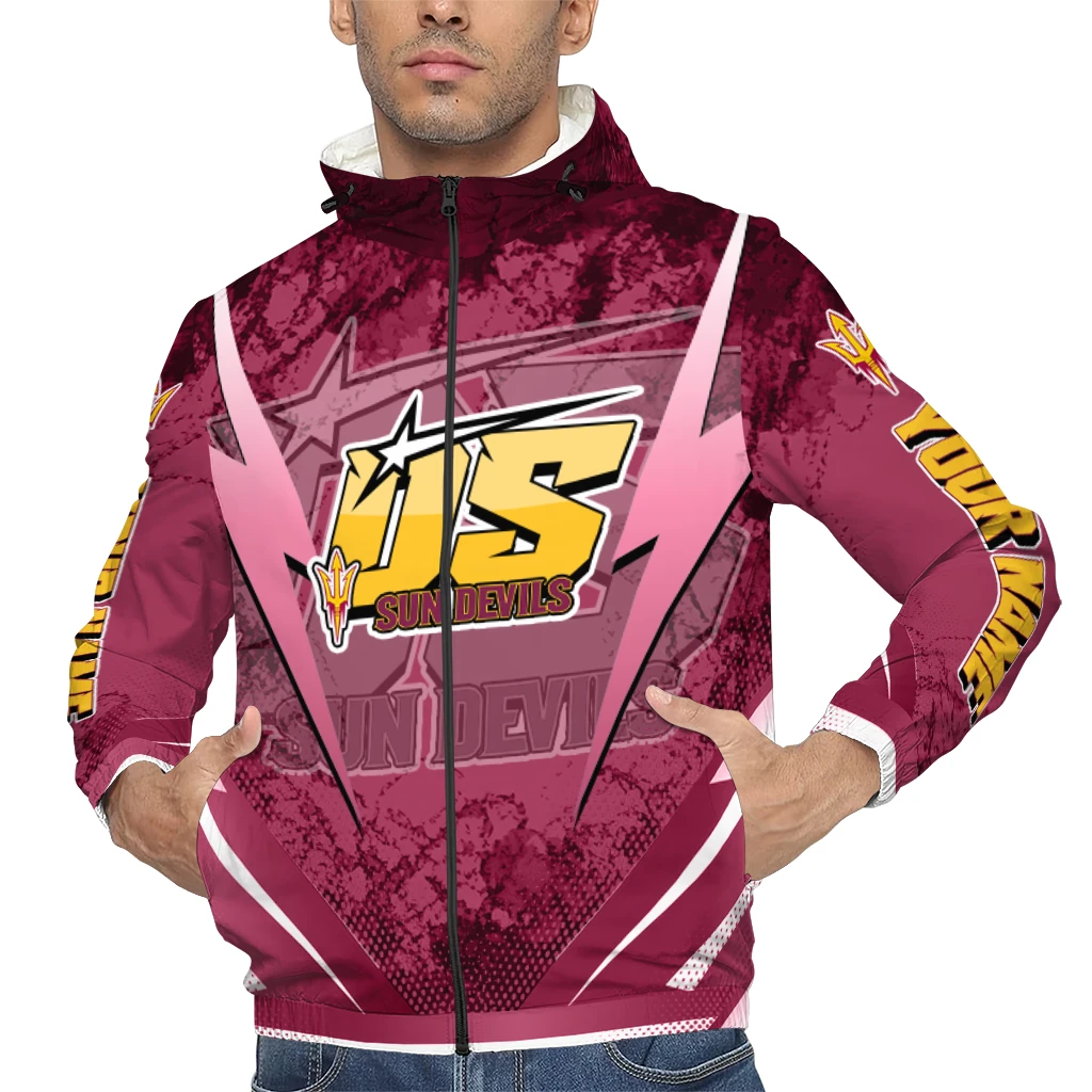customized arizona state sun devils us rock star maroon windbreaker jacket top rated customized arizona state sun devils us rock star maroon windbreaker jacket top rated