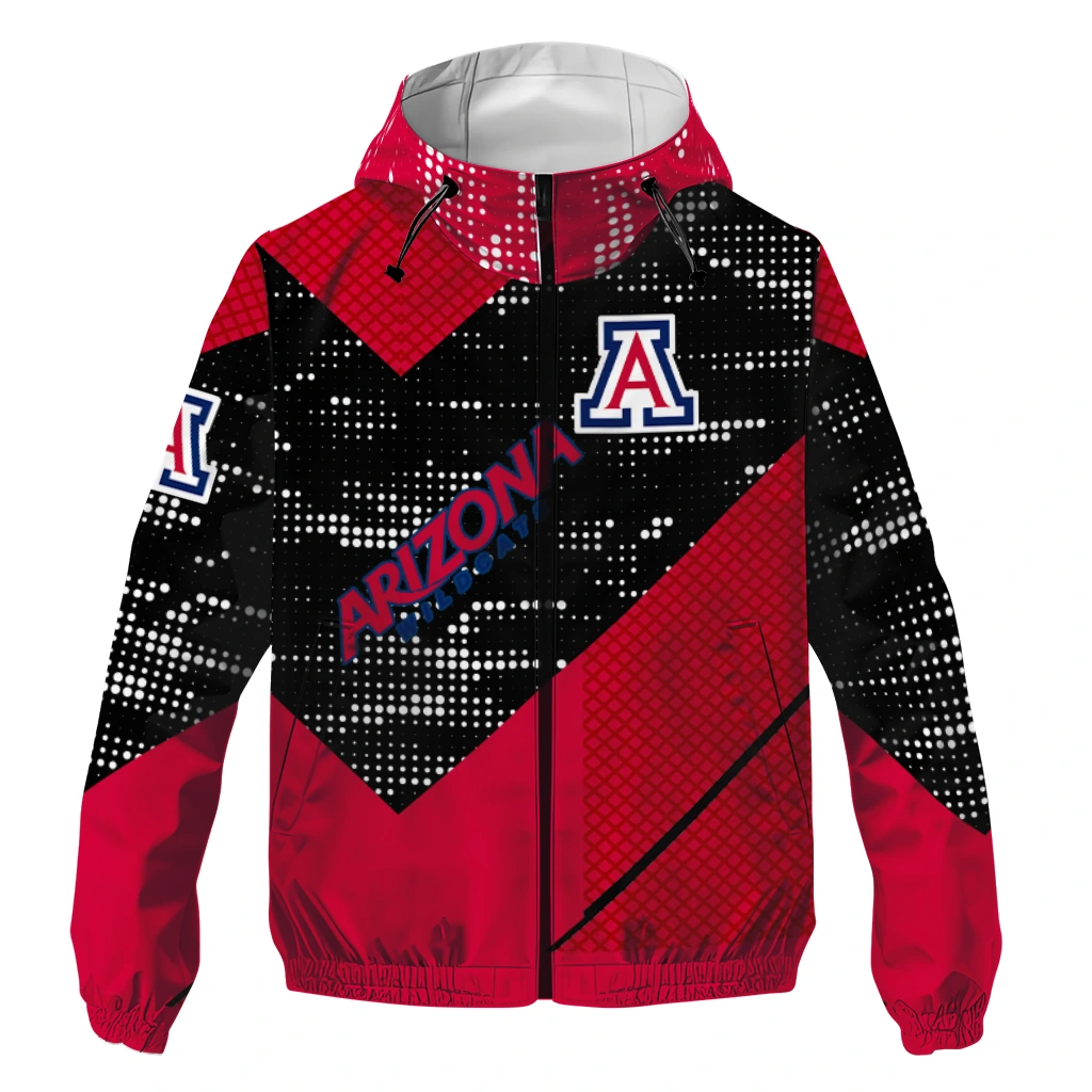 customized arizona wildcats arrow matrix red black windbreaker jacket best selling customized arizona wildcats arrow matrix red black windbreaker jacket best selling