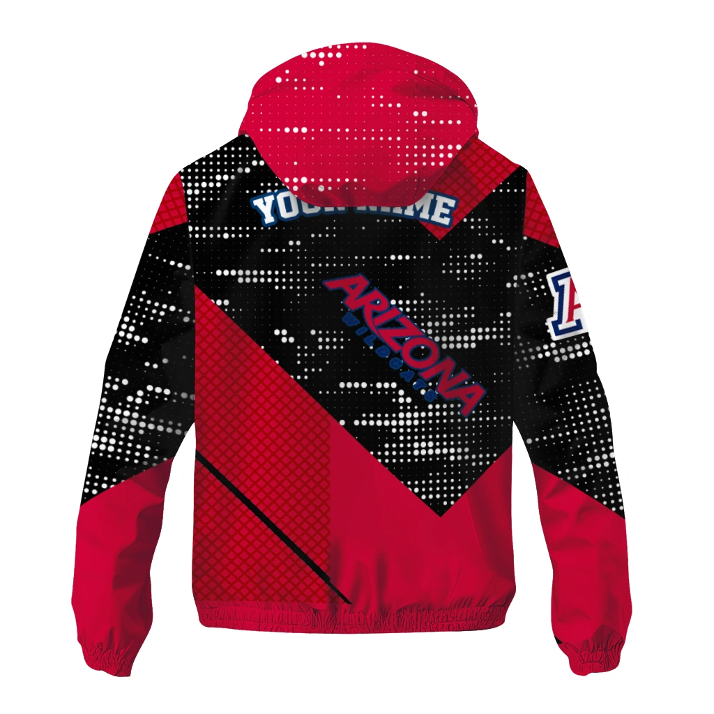 customized arizona wildcats arrow matrix red black windbreaker jacket fashion forward customized arizona wildcats arrow matrix red black windbreaker jacket fashion forward