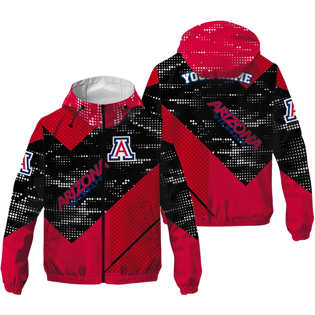 customized arizona wildcats arrow matrix red black windbreaker jacket high quality customized arizona wildcats arrow matrix red black windbreaker jacket high quality