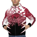 customized arkansas razorbacks brick motion red black windbreaker jacket best selling