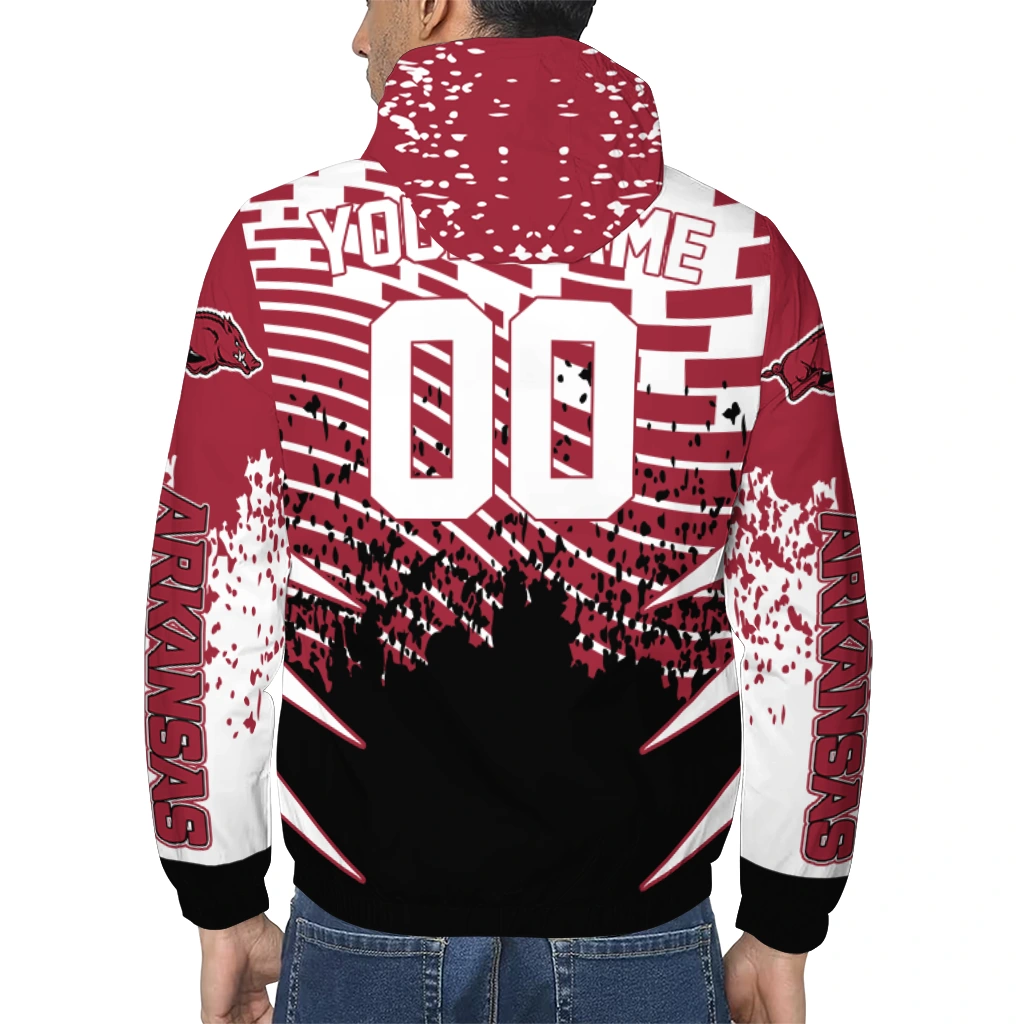 customized arkansas razorbacks brick motion red black windbreaker jacket trendy customized arkansas razorbacks brick motion red black windbreaker jacket trendy