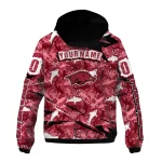 customized arkansas razorbacks shark art red windbreaker jacket best selling