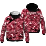 customized arkansas razorbacks shark art red windbreaker jacket best selling